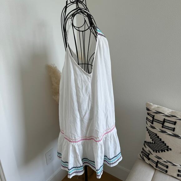 America & Beyond White Rick-Rack Lace Scoop Back Mini Sundress NEW Medium - Picture 3 of 9